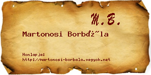Martonosi Borbála névjegykártya